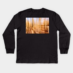 Blurred Forest Kids Long Sleeve T-Shirt